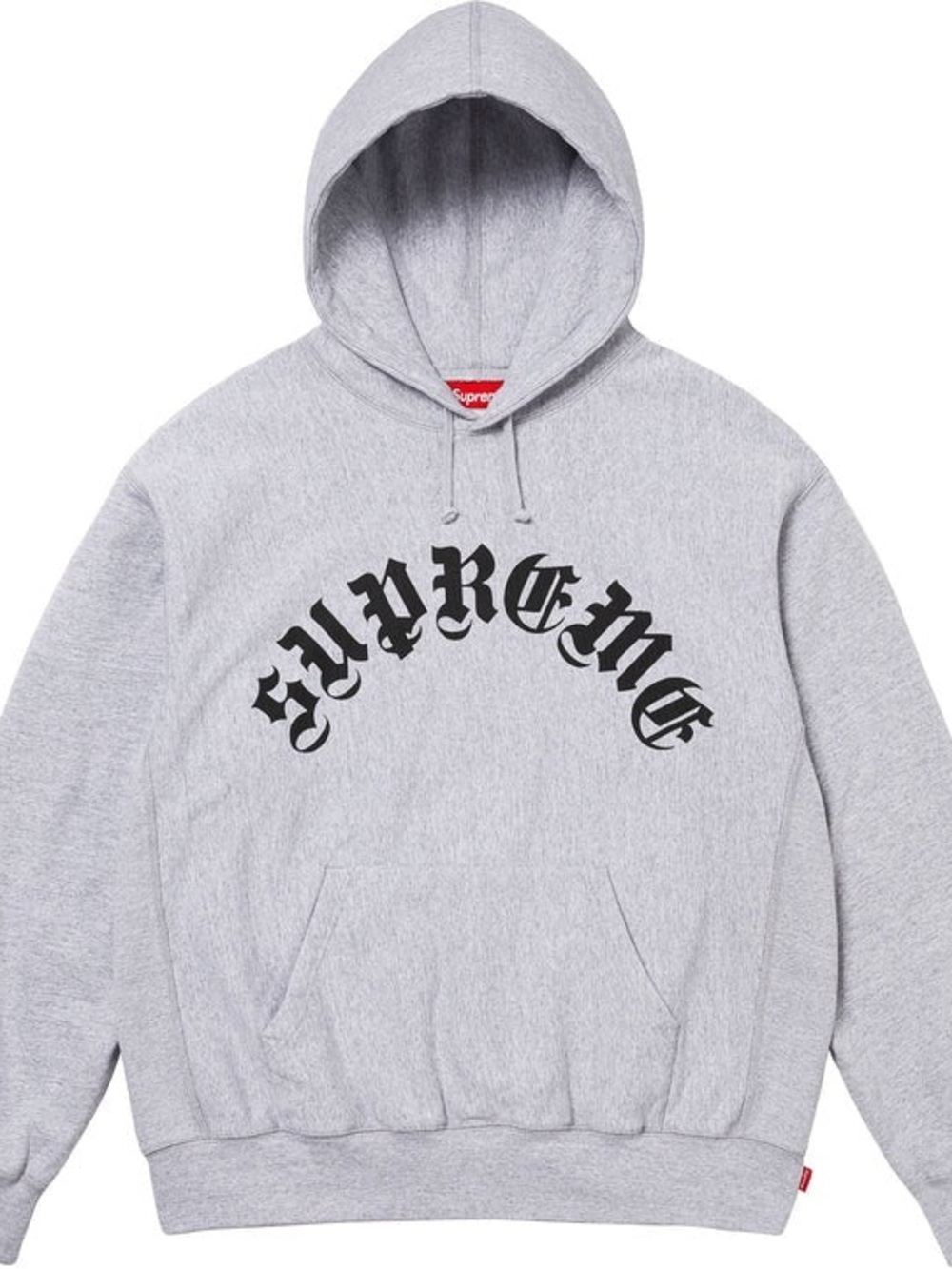 SUPREME Printed Old English Arc Hooded Sweatshirt 'Heather Grey Size: Large “LIK